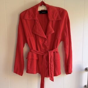 Zara 100% Linen Jacket with Belt Size M